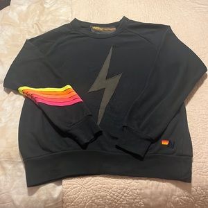 Aviator Nation Charcoal gray lightning bolt sweatshirt, Size S